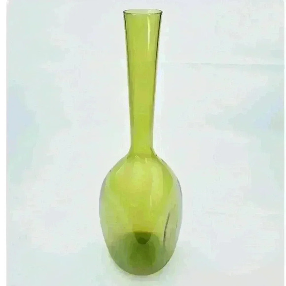 Other - 1960's Art Glass Green Vase with flattened sides